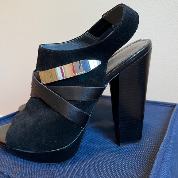 Calvin Klein black size 9 block heels - Picture 4 of 8